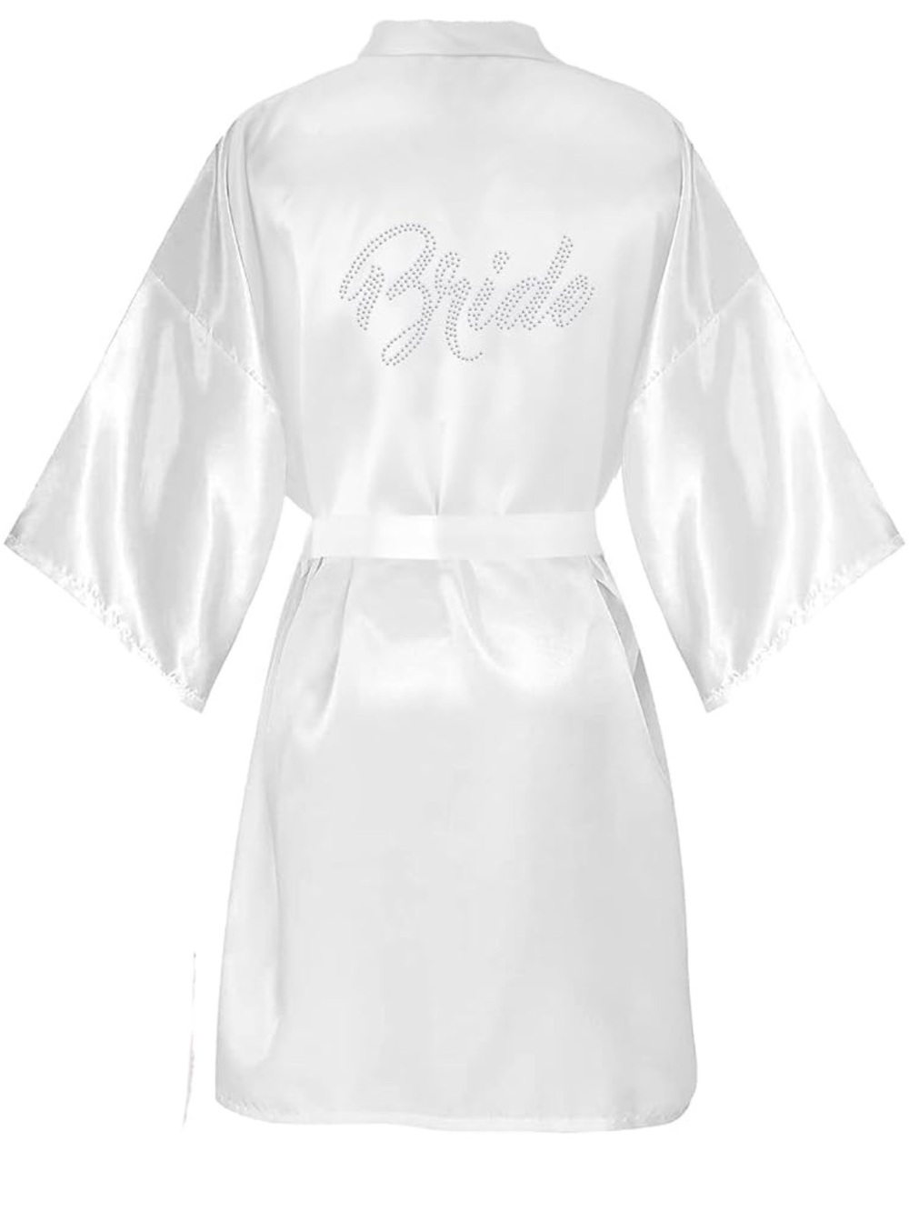 Satin Bride Robe with Rhinestones